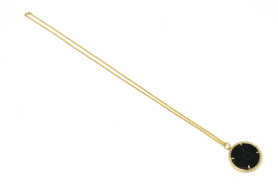 Cult Collection Zodiac Necklace - Onyx - Yellow Gold
