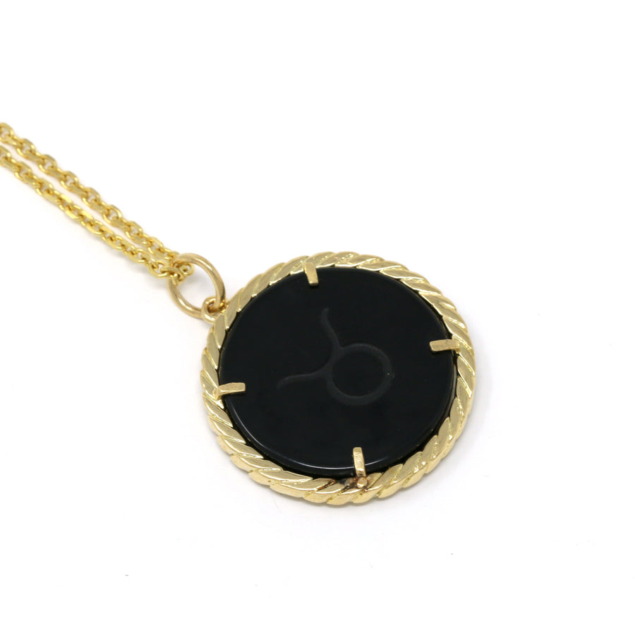 Cult Collection Zodiac Necklace - Onyx - Yellow Gold