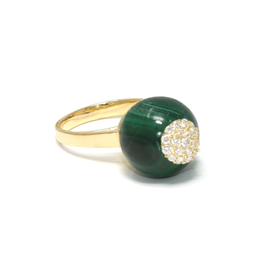 One of a Kind Malachite Sphere Ring