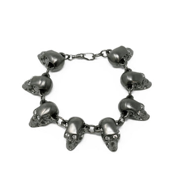 Gunmetal Diamond Skull Bracelet