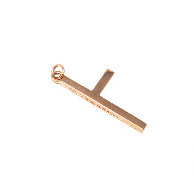 One Sided Cross Necklace - Rose Gold - Large