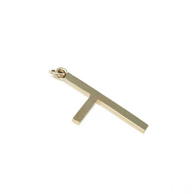 One Sided Cross Necklace - White Gold - Large