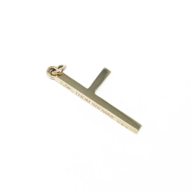 One Sided Cross Necklace - White Gold - Small