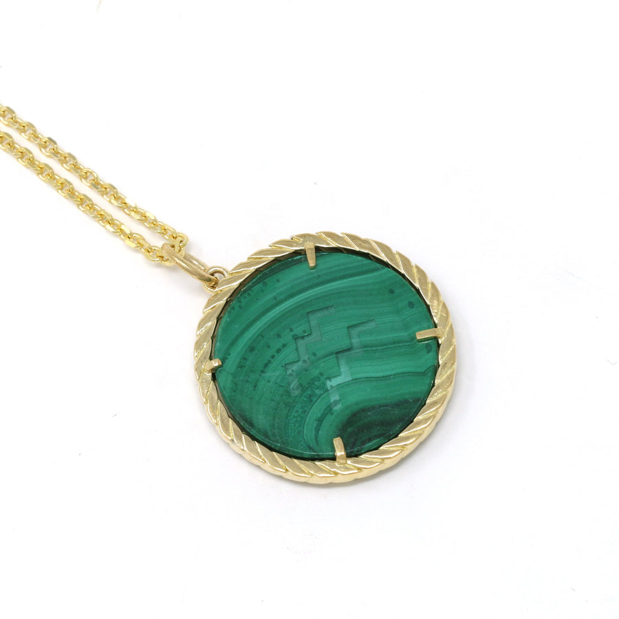 Cult Collection Zodiac Necklace - Malachite - Yellow Gold