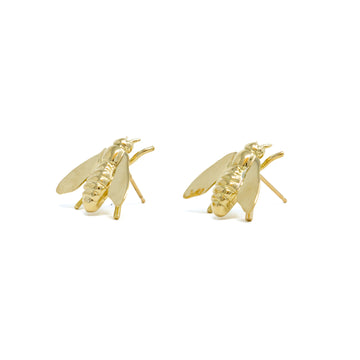 Pests Bee Earrings - Yellow Gold